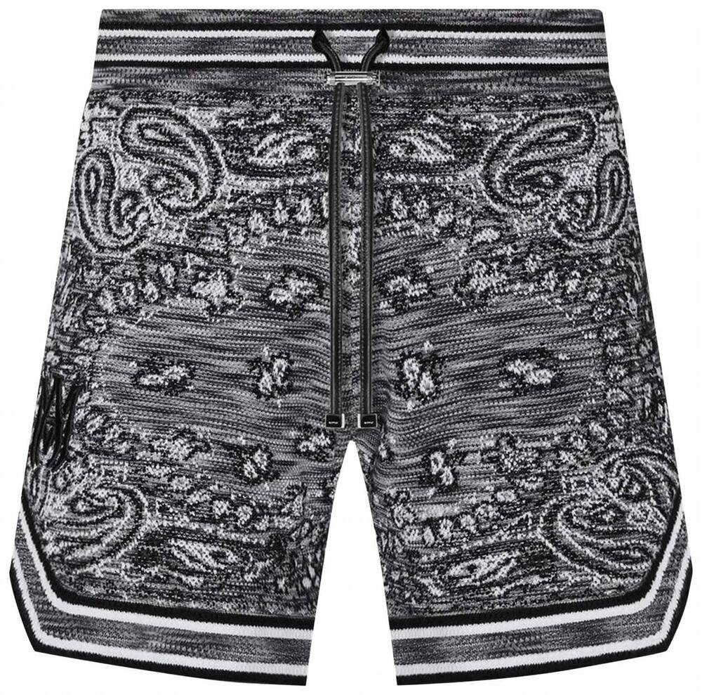 NEW AMIRI men's space dye bandana shorts in black